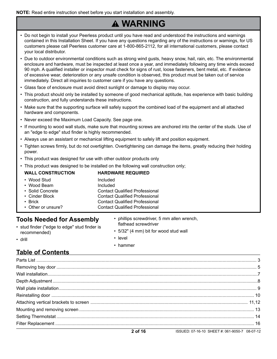 Peerless-AV FPE42F-S - Installation User Manual | Page 2 / 16