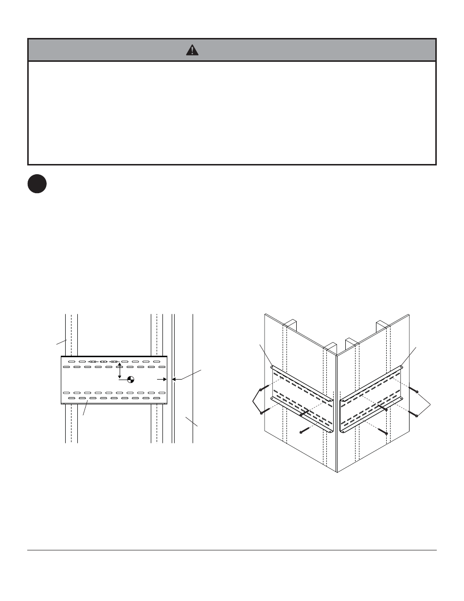 Warning, Bq q, Installing to exterior corner wood stud wall | Peerless-AV CM850 - Installation User Manual | Page 6 / 48