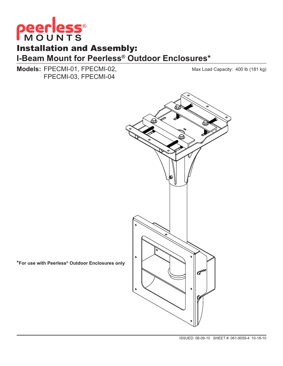 Peerless-AV FPECMI-04 - Installation User Manual | 24 pages