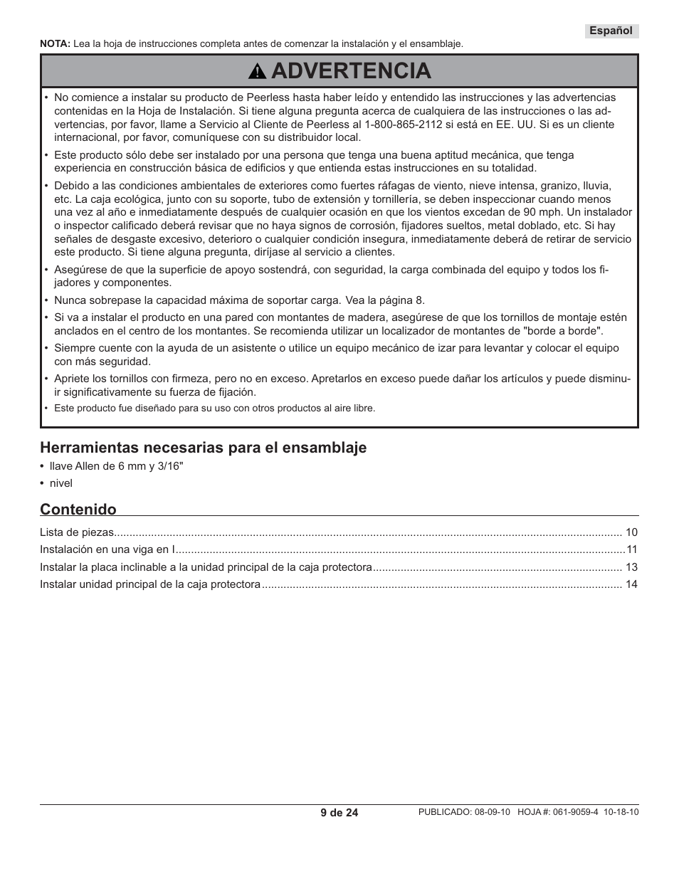 Peerless-AV FPECMI-04 - Installation User Manual | Page 9 / 24