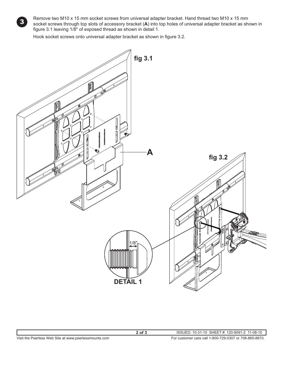 Detail 1 | Peerless-AV ACC951 - Installation User Manual | Page 2 / 3