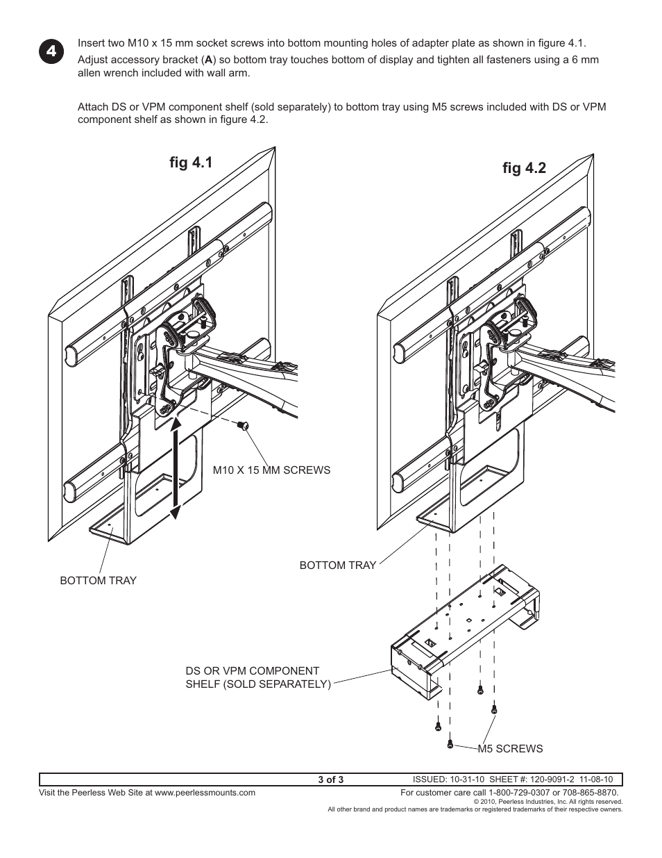Fi g 4.1 fi g 4.2 | Peerless-AV ACC951 - Installation User Manual | Page 3 / 3