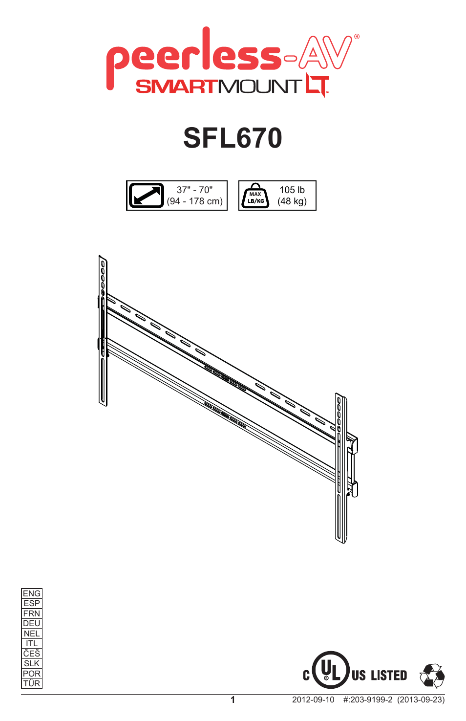Peerless-AV SFL670 - Installation User Manual | 20 pages