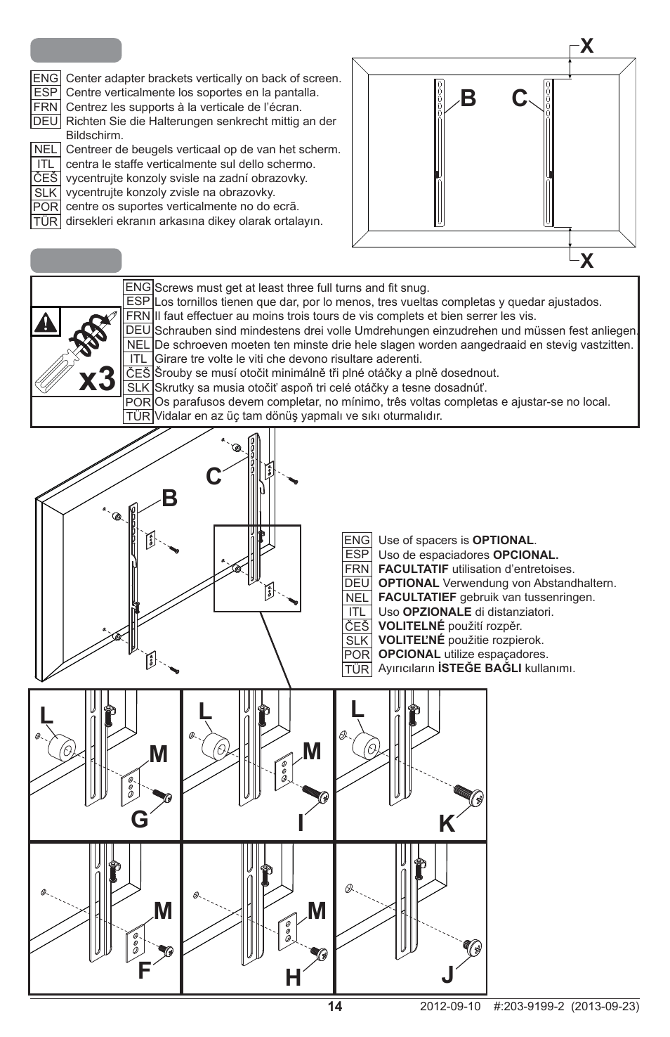 Cb b c | Peerless-AV SFL670 - Installation User Manual | Page 14 / 20