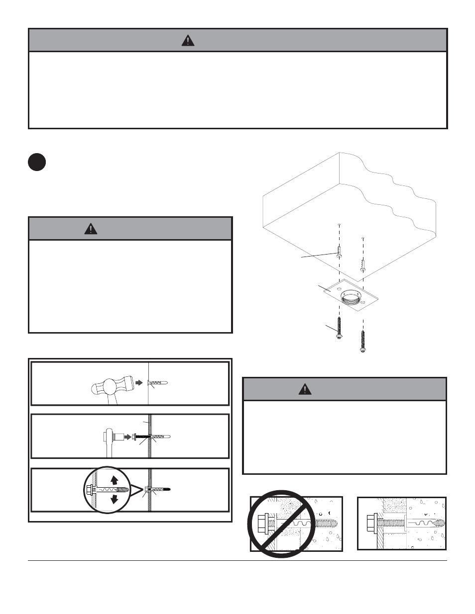 Warning, Installation to concrete ceilings | Peerless-AV ACC560 - Installation User Manual | Page 3 / 4