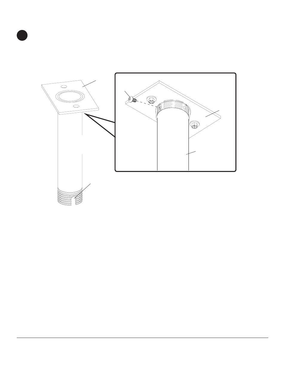 Installation to extension column, E or c a, Detail 1 | Peerless-AV ACC560 - Installation User Manual | Page 4 / 4