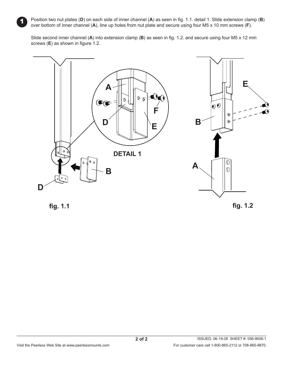 Ab d, De f a | Peerless-AV ACC-EXC - Installation User Manual | Page 2 / 2