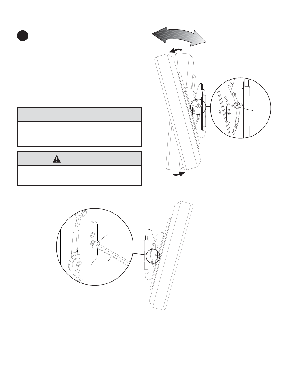 Caution, Fig 4.1 4 detail 2, Adjusting the tilt angle of the flat panel screen | Fig 4.2 detail 3 | Peerless-AV ST24D - Installation User Manual | Page 9 / 9