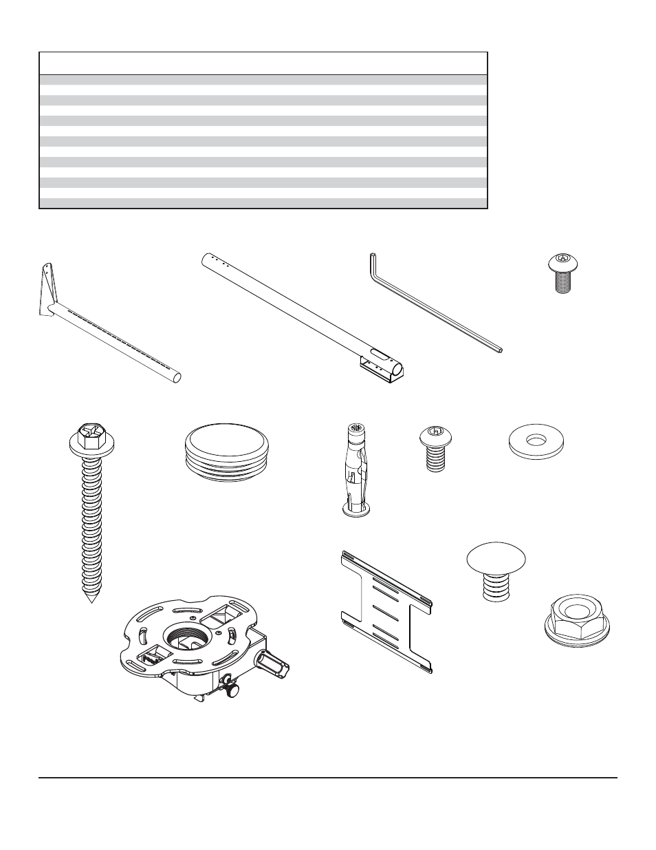 Parts list | Peerless-AV PSTK-2955-W - Installation User Manual | Page 3 / 9