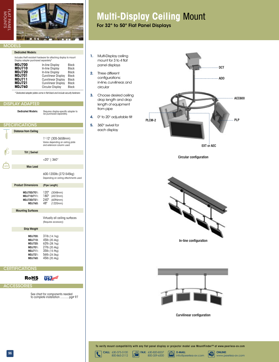 Peerless-AV MDJ760  - Sell Sheet User Manual | 2 pages