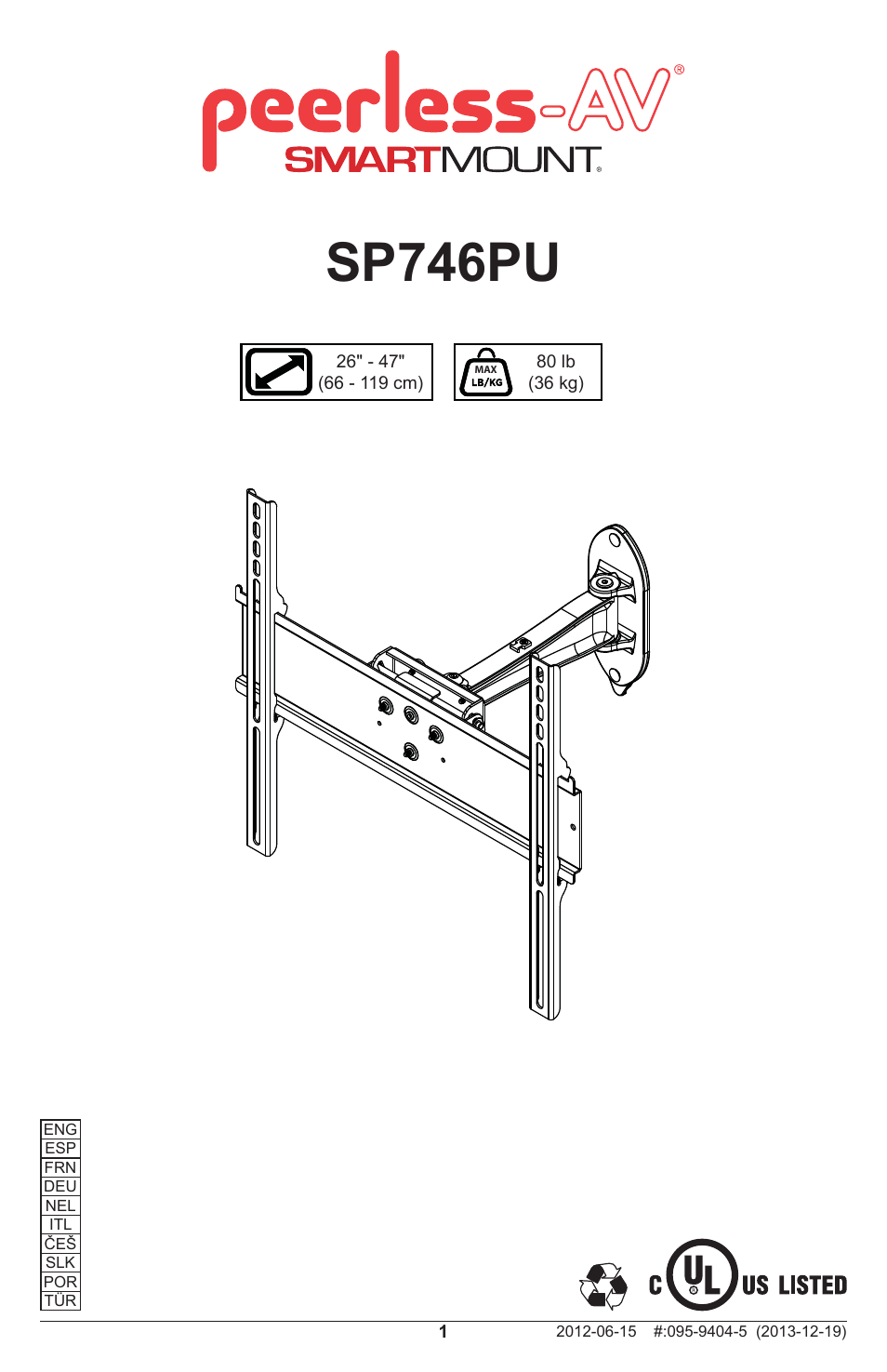 Peerless-AV SP746PU - Installation User Manual | 24 pages