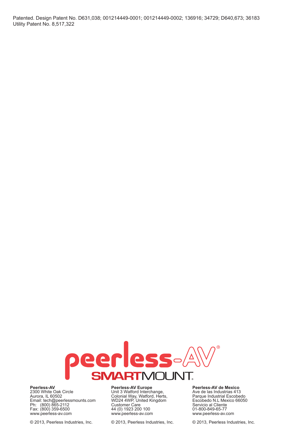 Peerless-AV SP746PU - Installation User Manual | Page 24 / 24