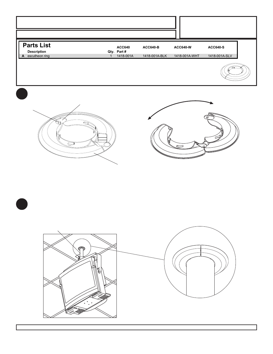 Peerless-AV ACC640_B_W_S - Installation User Manual | 1 page