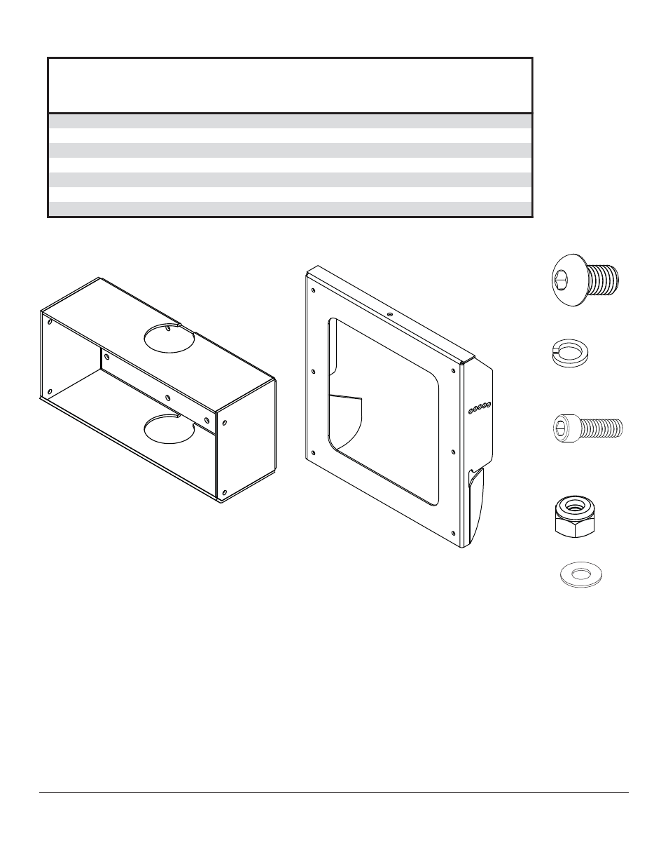 Parts list, Da b c | Peerless-AV FPEWM - Installation User Manual | Page 3 / 21