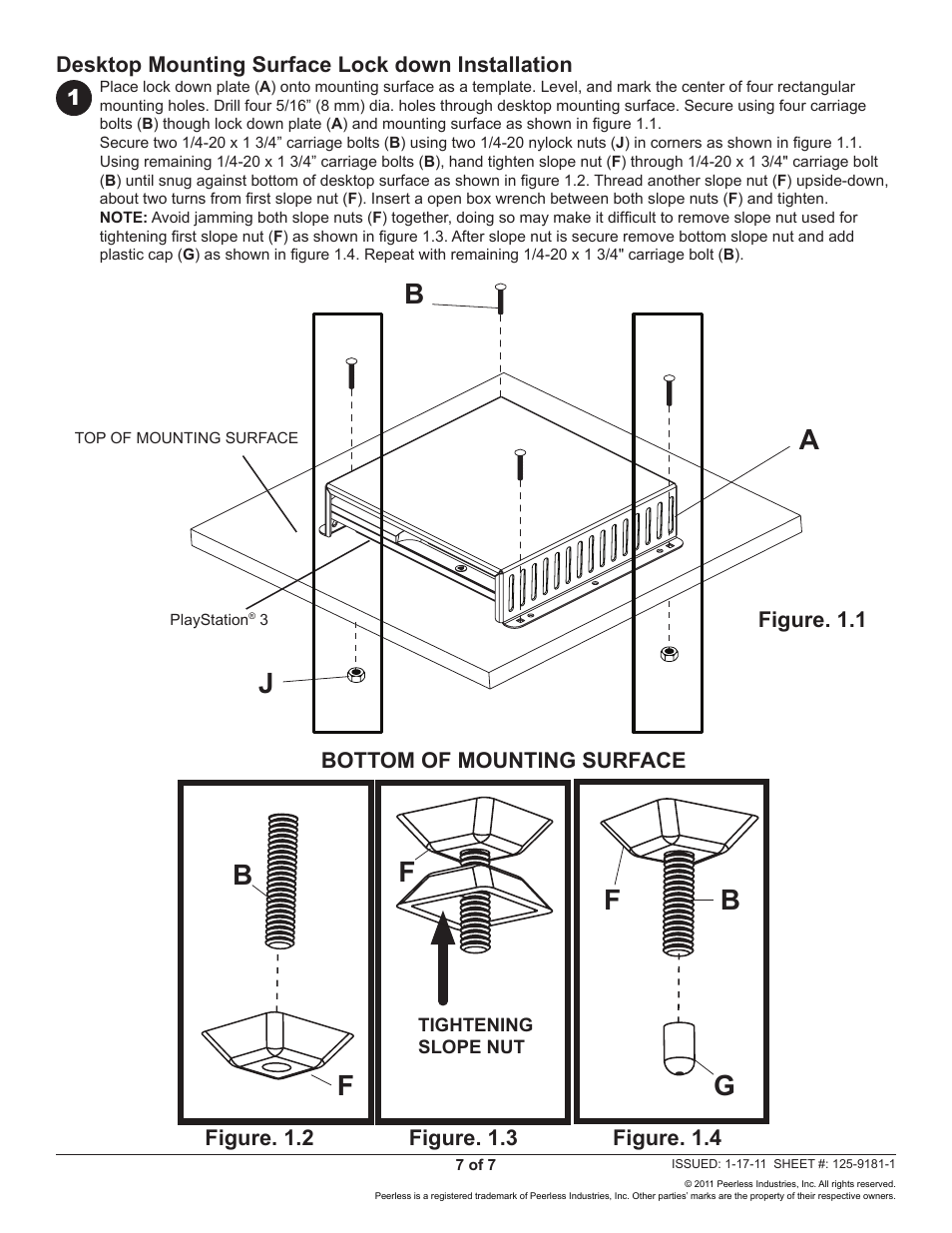 Ba j | Peerless-AV GC-PS3S - Installation User Manual | Page 7 / 7