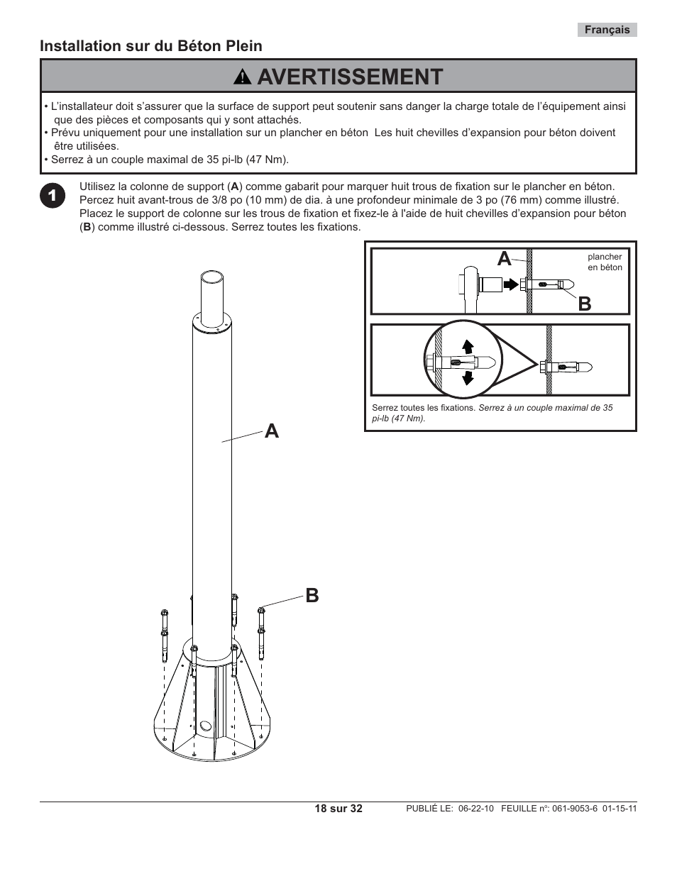 Avertissement | Peerless-AV EPMU-08-S - Installation User Manual | Page 18 / 32