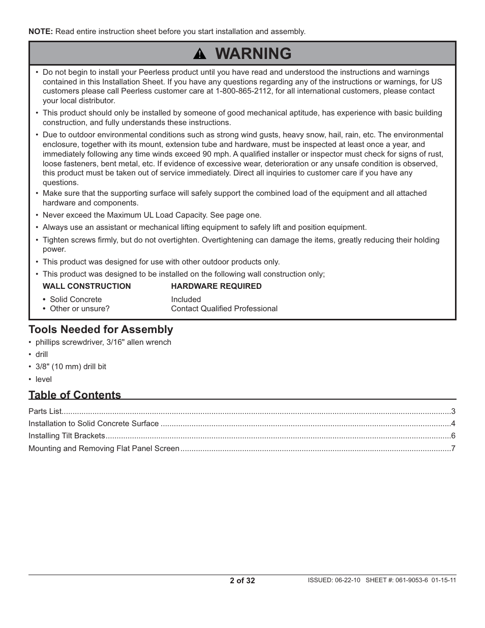 Peerless-AV EPMU-08-S - Installation User Manual | Page 2 / 32