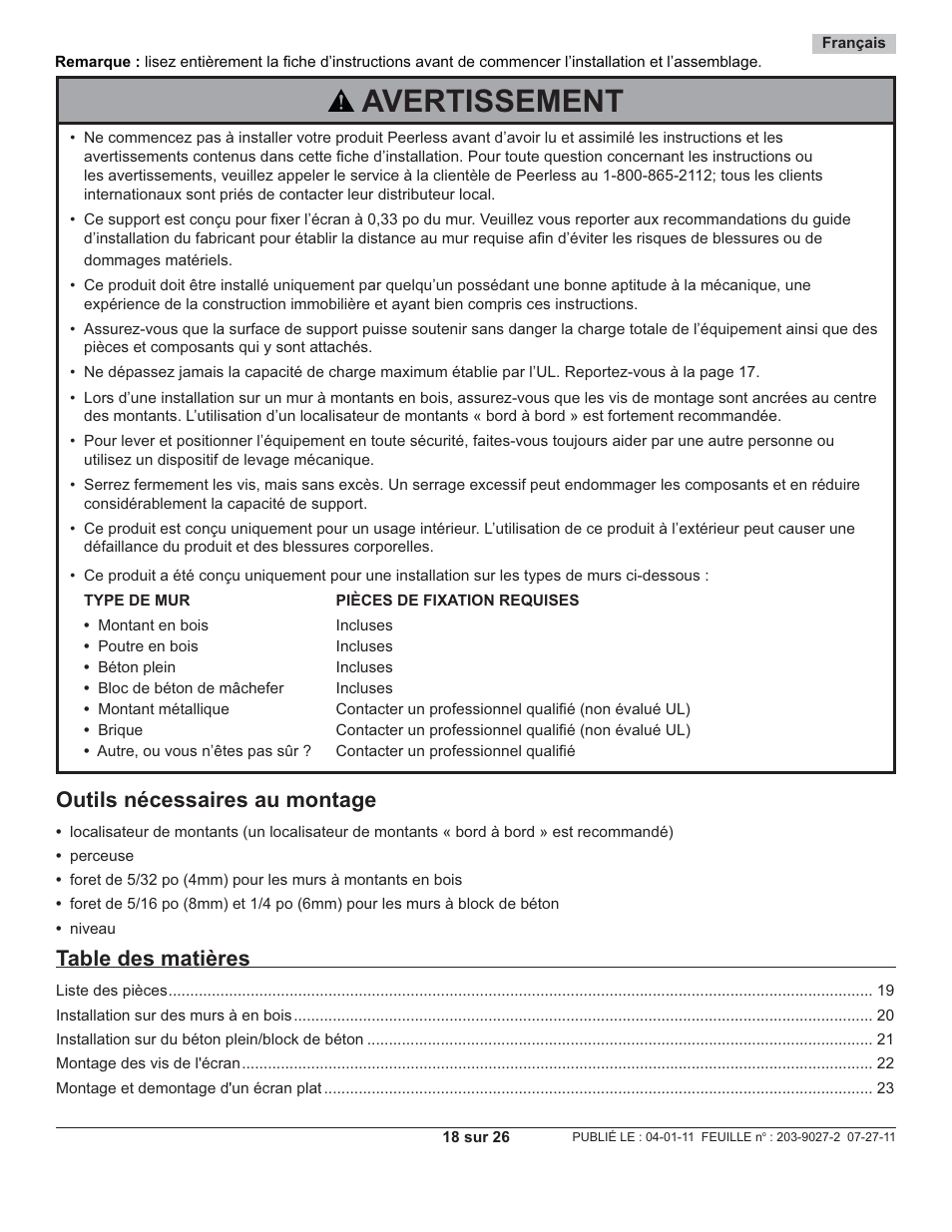 Peerless-AV SUF641 - Installation User Manual | Page 18 / 26