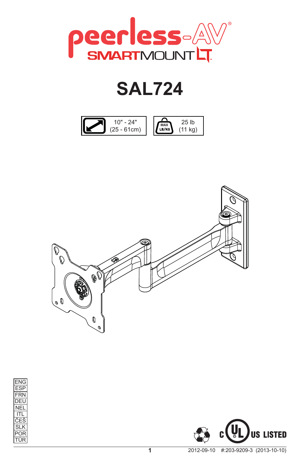 Peerless-AV SAL724 - Installation User Manual | 20 pages