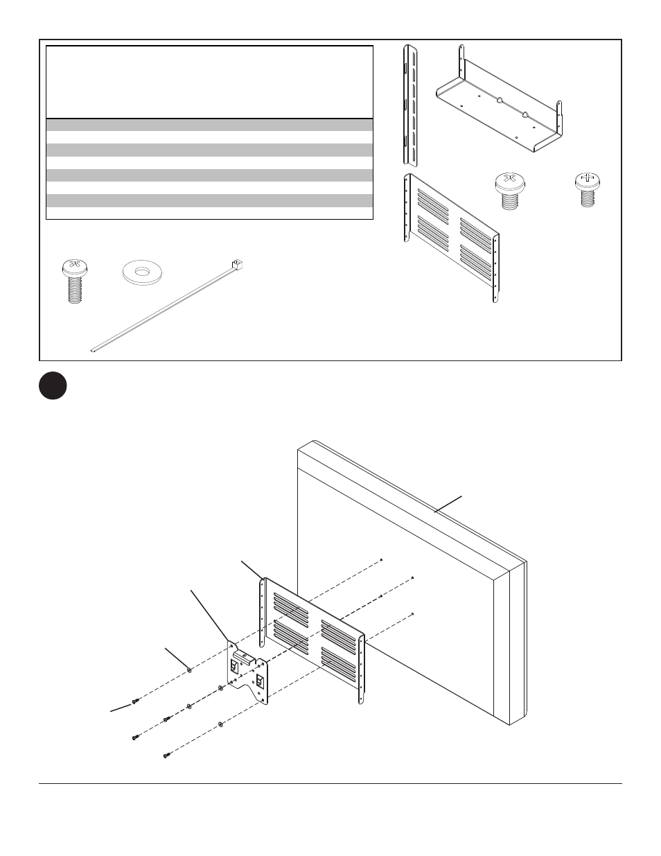 Parts list | Peerless-AV MIS517 - Installation User Manual | Page 2 / 3