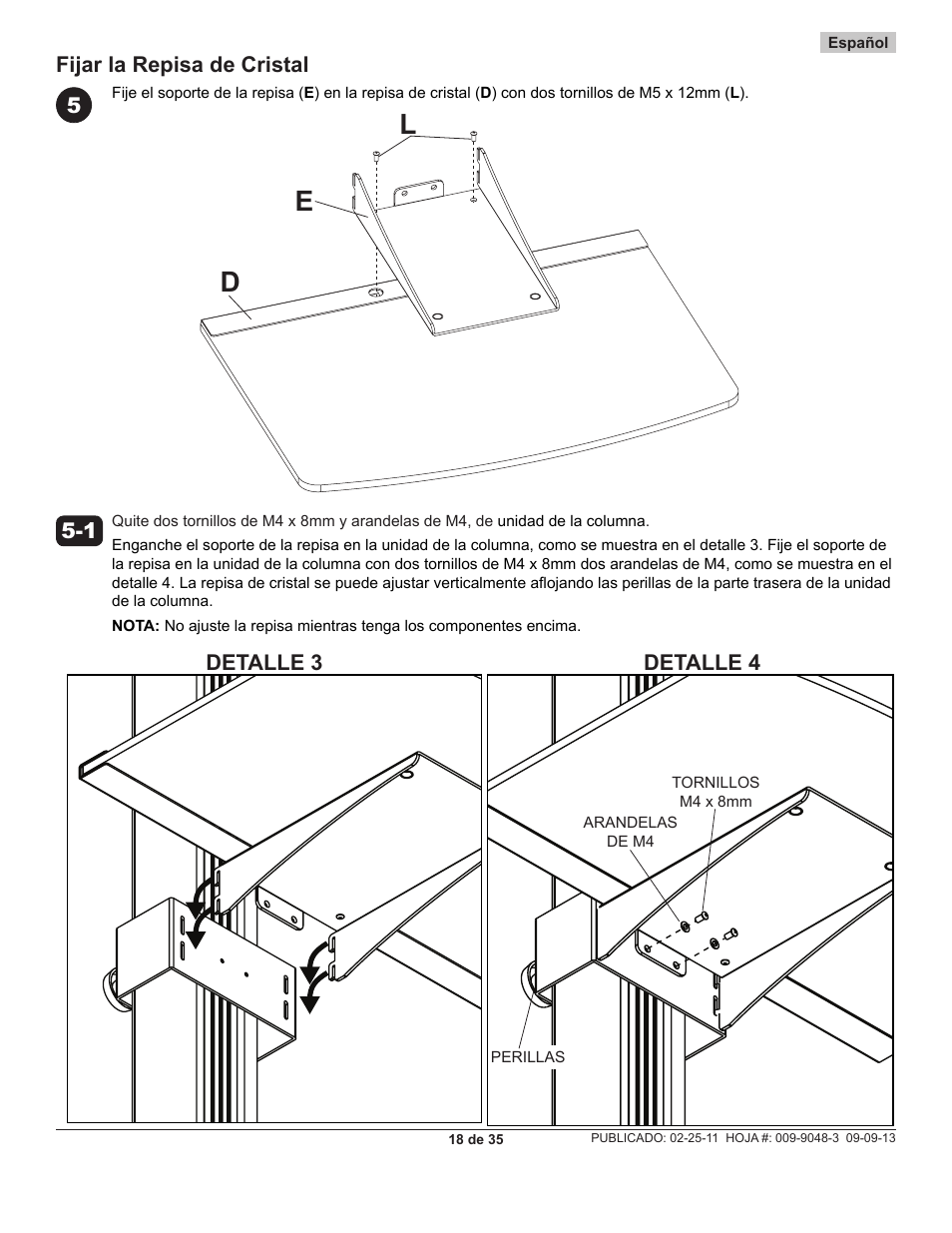 Le d | Peerless-AV SC550 - Installation User Manual | Page 18 / 35