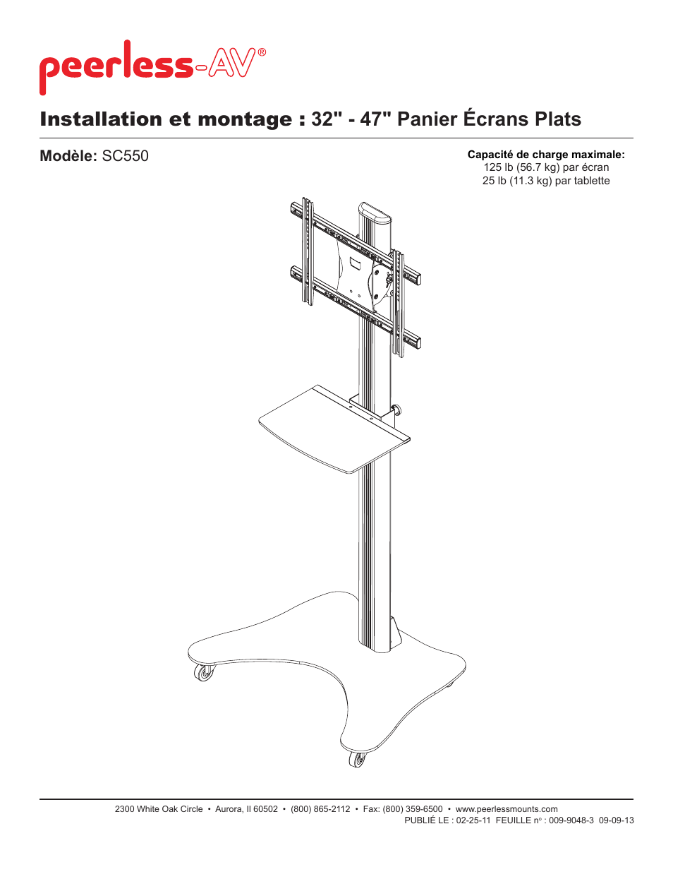 Modèle: sc550 | Peerless-AV SC550 - Installation User Manual | Page 23 / 35