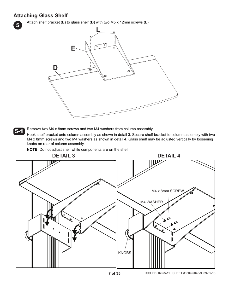 Le d | Peerless-AV SC550 - Installation User Manual | Page 7 / 35