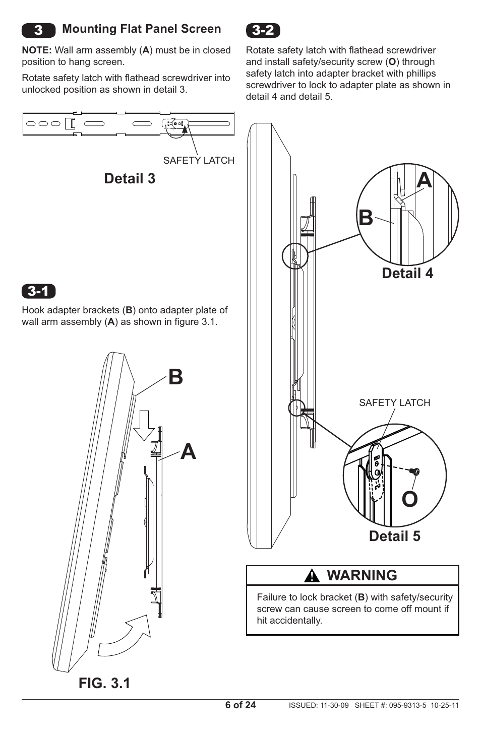 Oa b | Peerless-AV SLAMU - Installation User Manual | Page 6 / 24