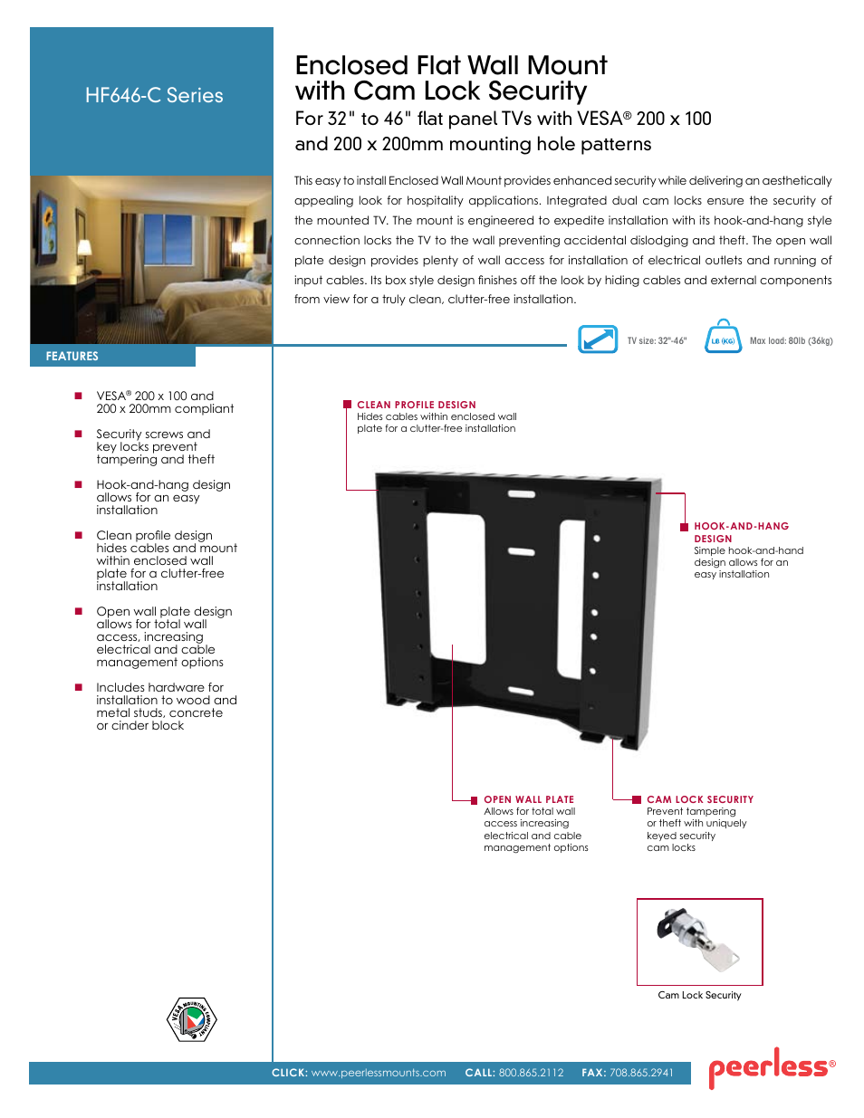 Peerless-AV HF646-C57  - Sell Sheet User Manual | 2 pages