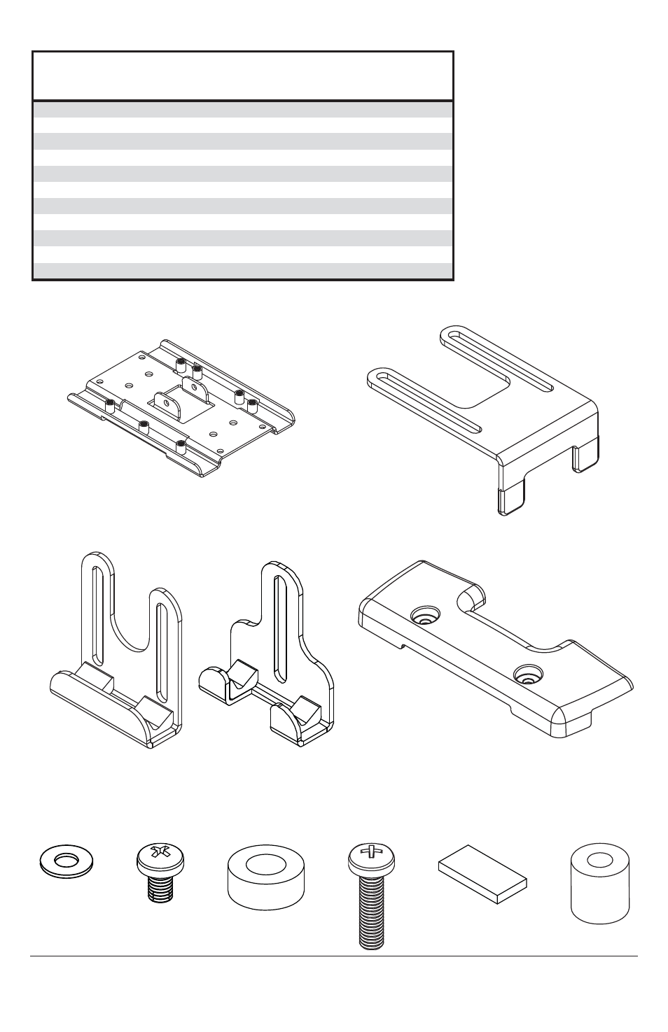 Parts list | Peerless-AV PTM200 - Installation User Manual | Page 3 / 8