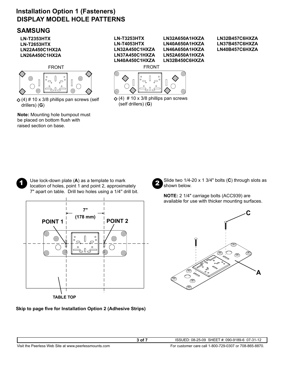 Samsung | Peerless-AV HLG452-SM-Q10 - Installation User Manual | Page 3 / 7