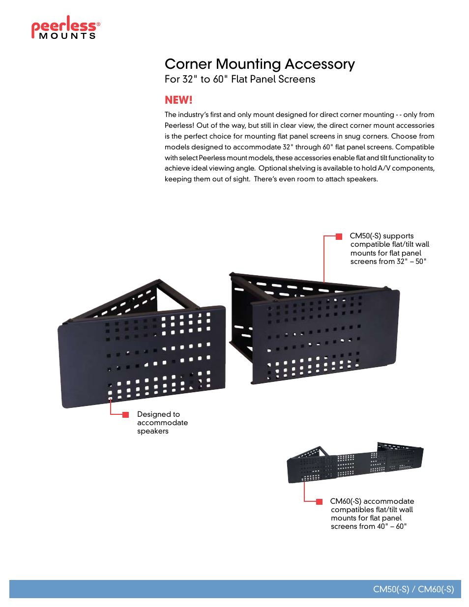 Peerless-AV CM60  - Sell Sheet User Manual | 2 pages