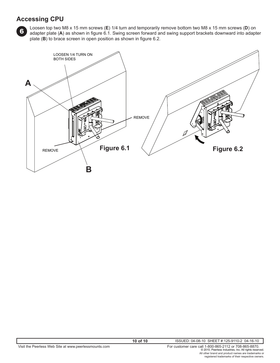 6accessing cpu, Figure 6.1, Figure 6.2 | Peerless-AV DSX750 - Installation User Manual | Page 10 / 10