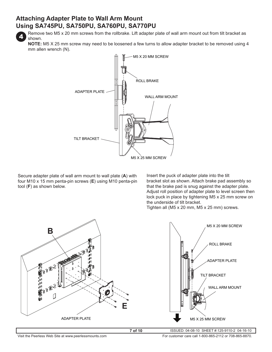 Peerless-AV DSX750 - Installation User Manual | Page 7 / 10