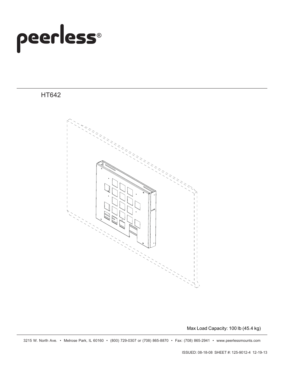 Peerless-AV HT642 - Installation User Manual | 9 pages