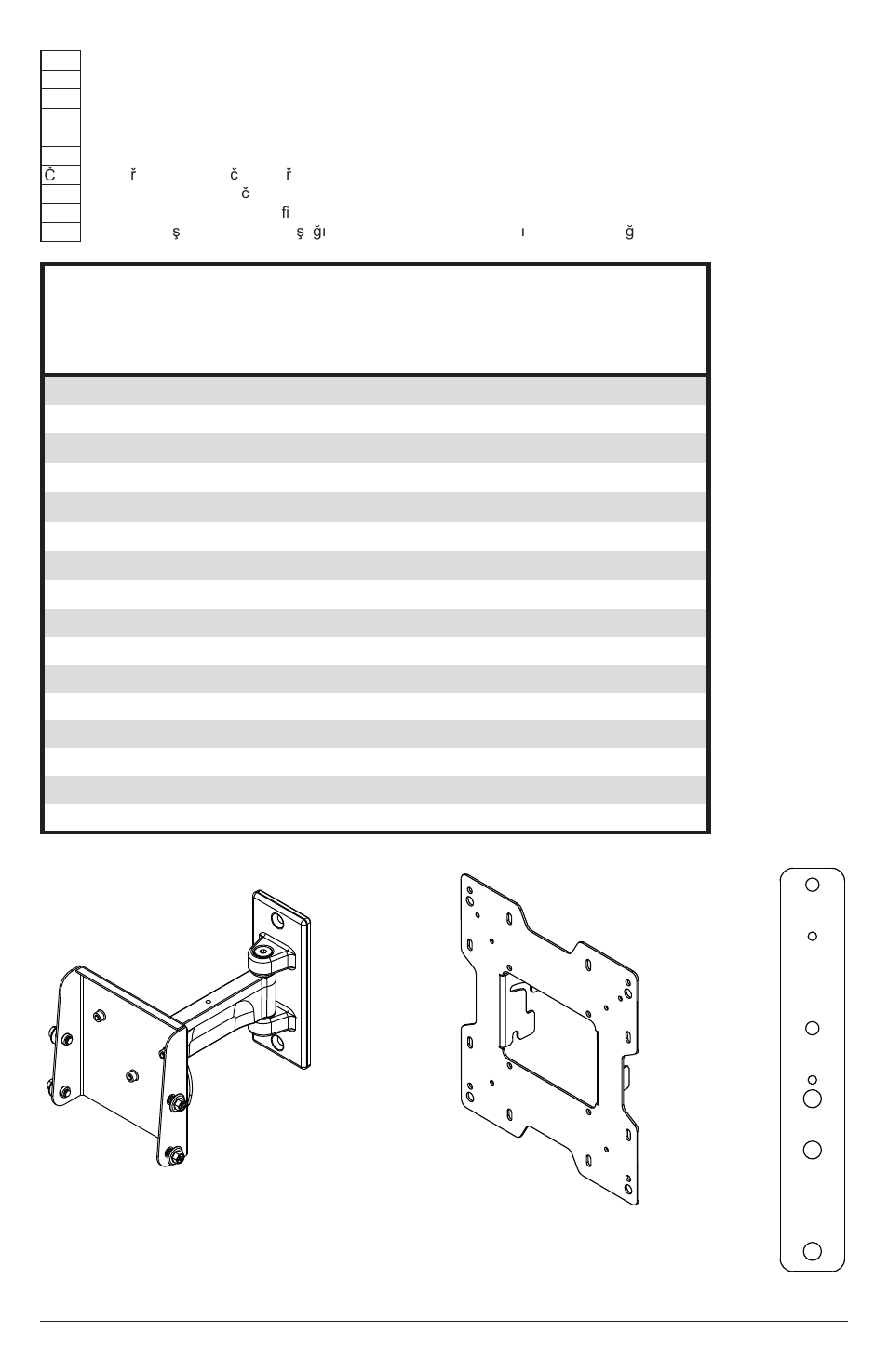 Parts list, B (1), C (4) | A (1) | Peerless-AV YBP4X4 - Installation User Manual | Page 5 / 24