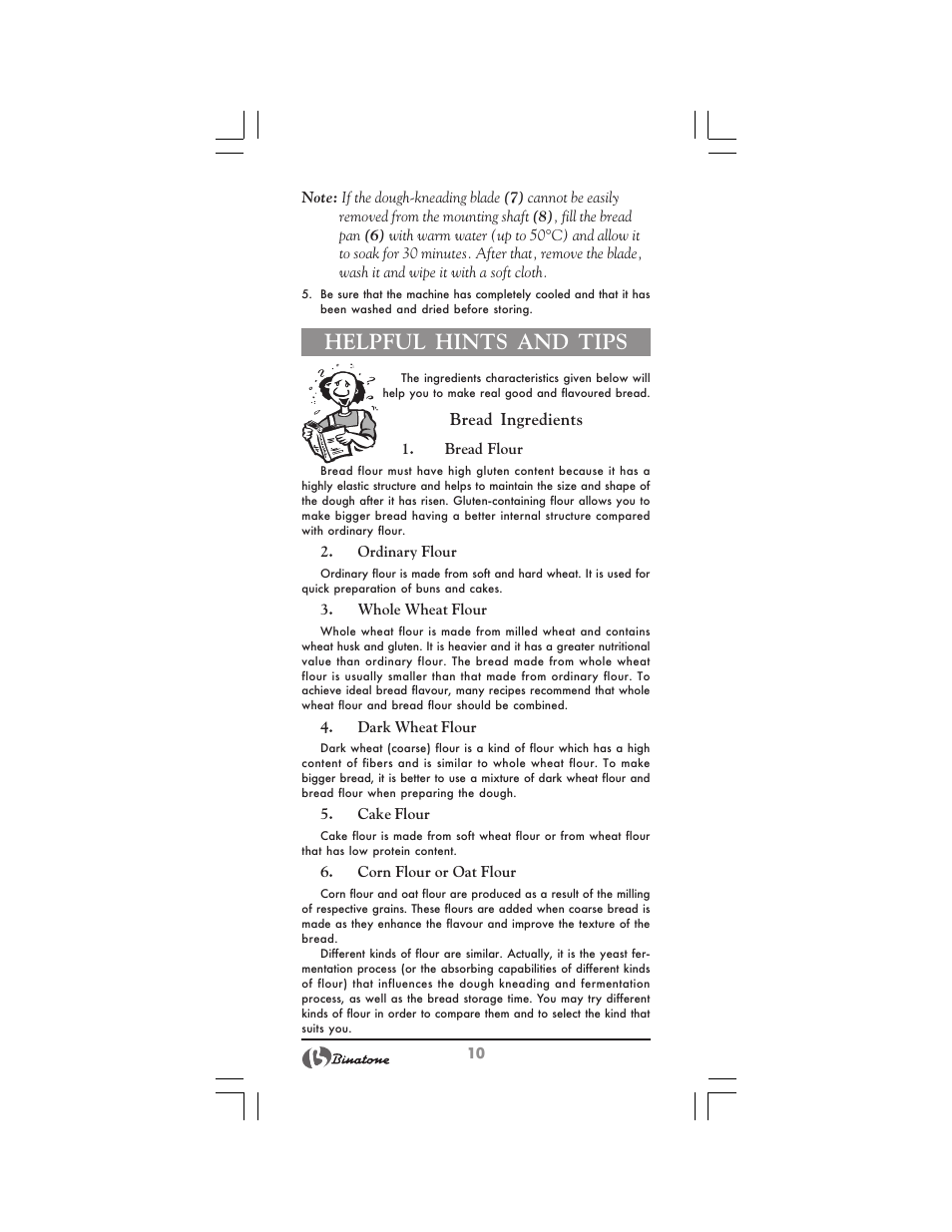 Helpful hints and tips | Binatone BM-1008 User Manual | Page 10 / 50