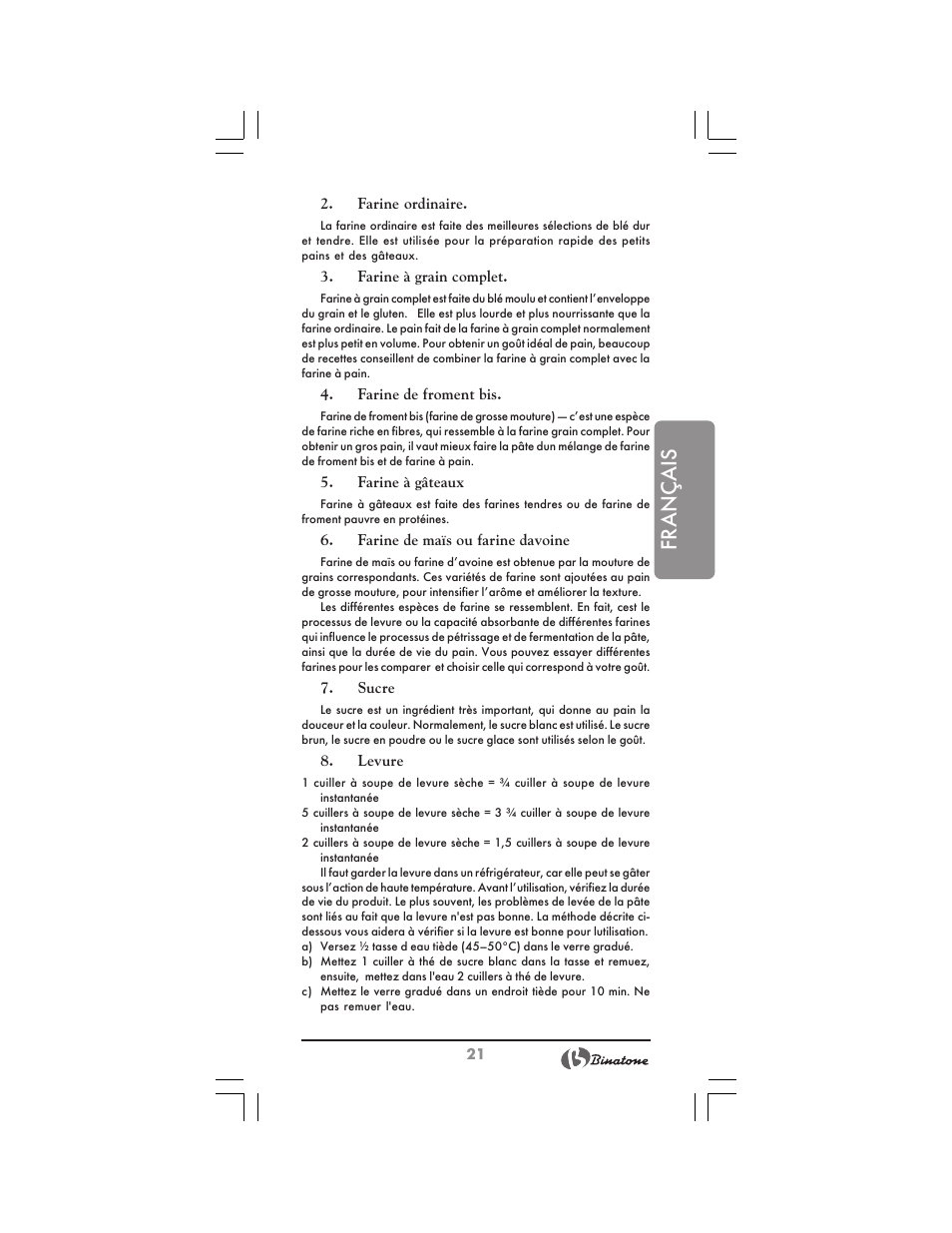 Français | Binatone BM-1008 User Manual | Page 21 / 50