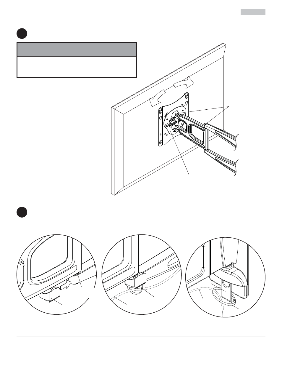 Précaution, Ki k, Fi g. 5.1 | Fi g. 5.2, Ajustement des pivoter, 4gestion des câbles | Peerless-AV SUA737 - Installation User Manual | Page 21 / 23
