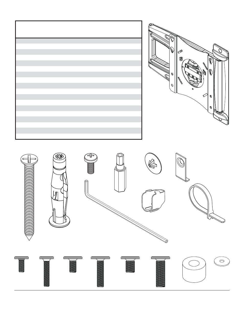 Parts list | Peerless-AV SUA737 - Installation User Manual | Page 3 / 23