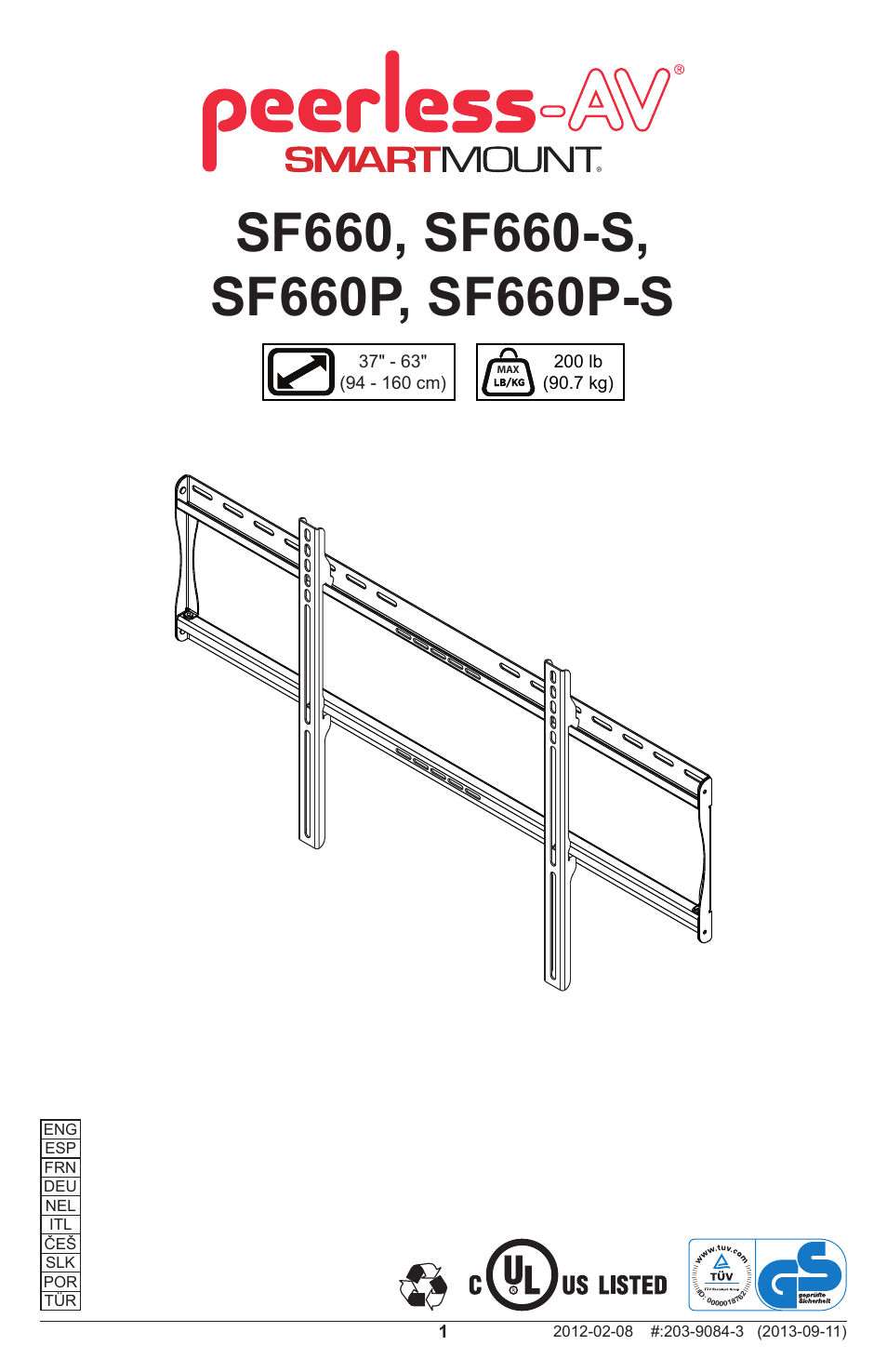 Peerless-AV SF660P - Installation User Manual | 20 pages