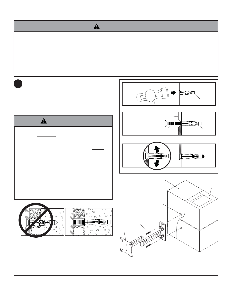 Warning, Aa f d, Installation to solid concrete and cinder block | Daa f 1 | Peerless-AV PA730 - Installation User Manual | Page 4 / 20