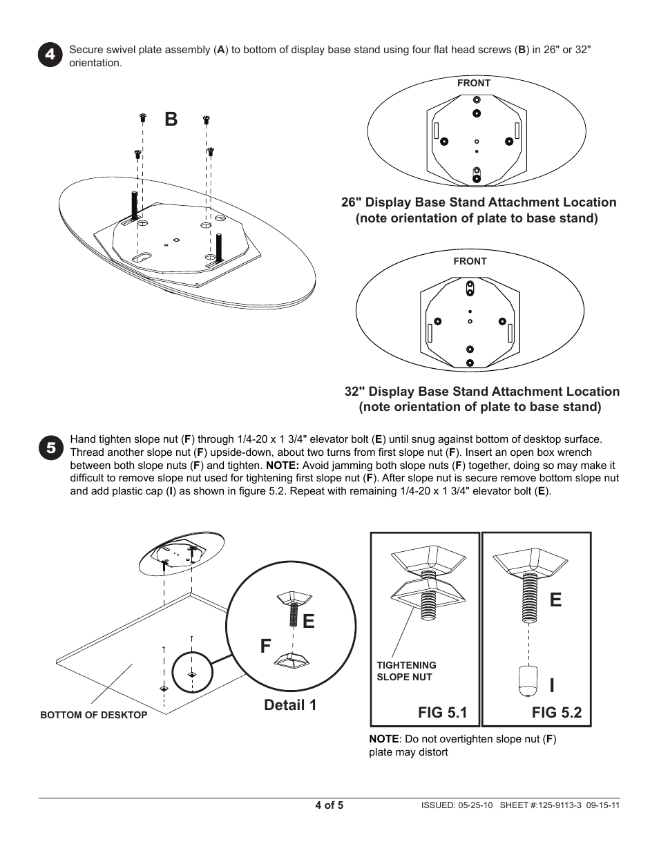Ef e | Peerless-AV HLGP432-C450-SM-Q10 - Installation User Manual | Page 4 / 5