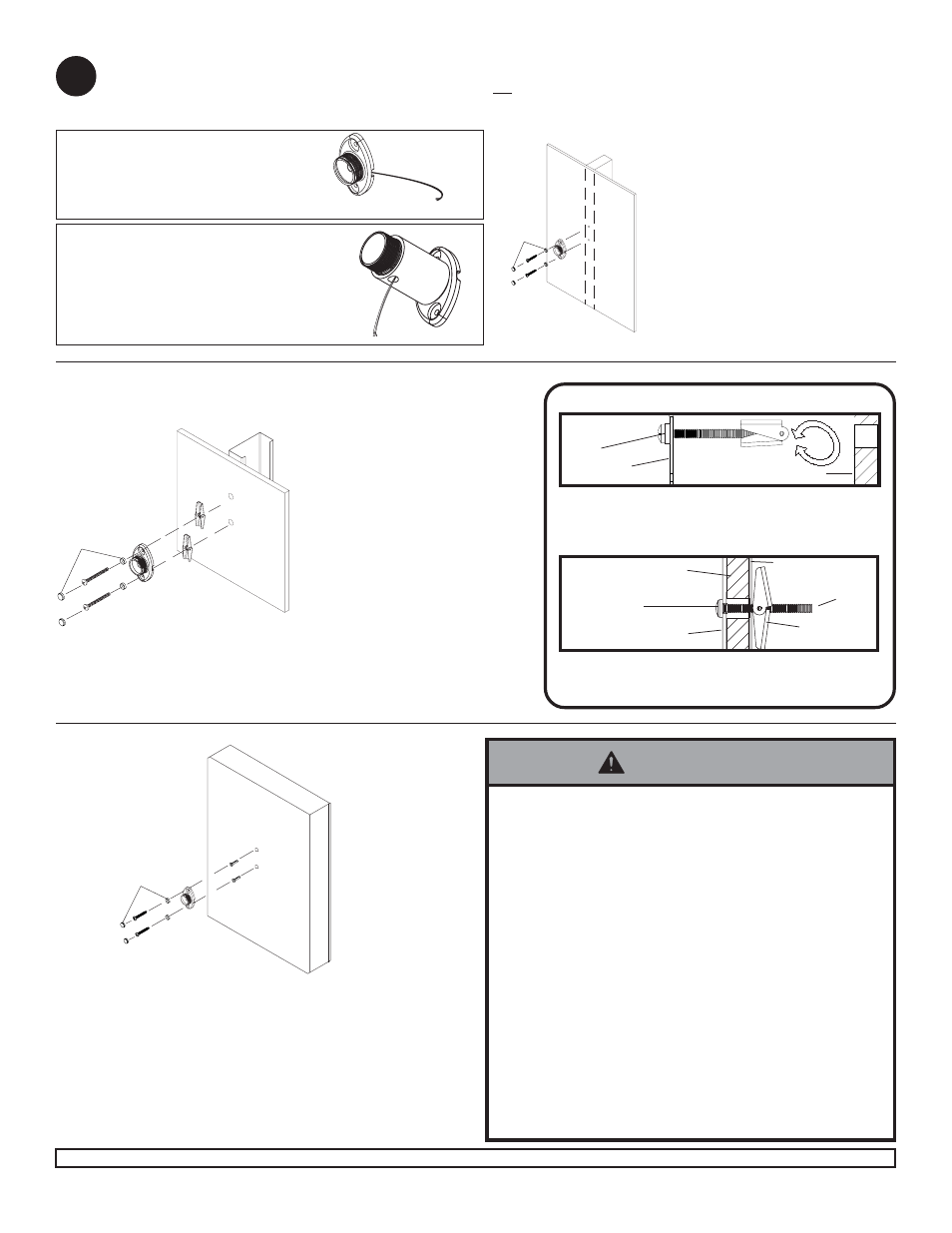 Warning, Attachment of base unit to wall or ceiling | Peerless-AV SPK811W - Installation User Manual | Page 2 / 4
