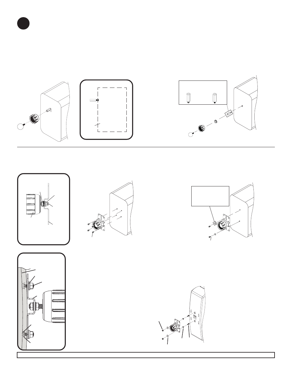 Attachment of ball and cap to speaker, Yx w, Lw l x y | Peerless-AV SPK811W - Installation User Manual | Page 3 / 4