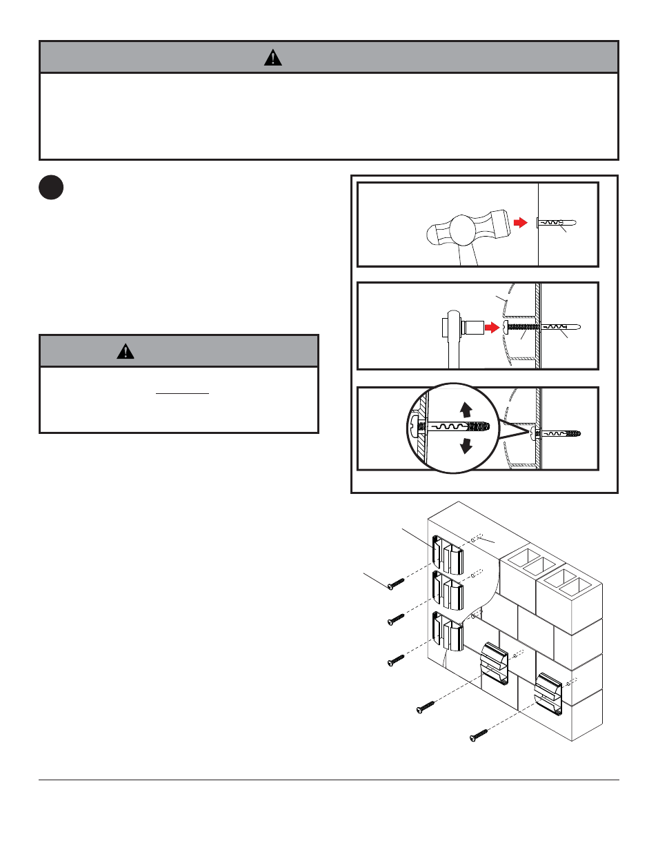 Warning, Fg g c f | Peerless-AV PCC-S - Installation User Manual | Page 6 / 8