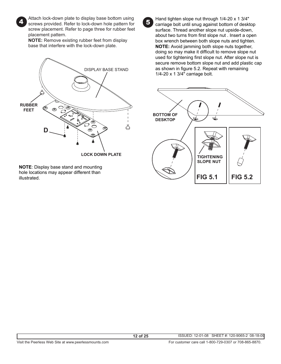 5fig 5.1, Fig 5.2 | Peerless-AV ACC942 - Installation User Manual | Page 12 / 25