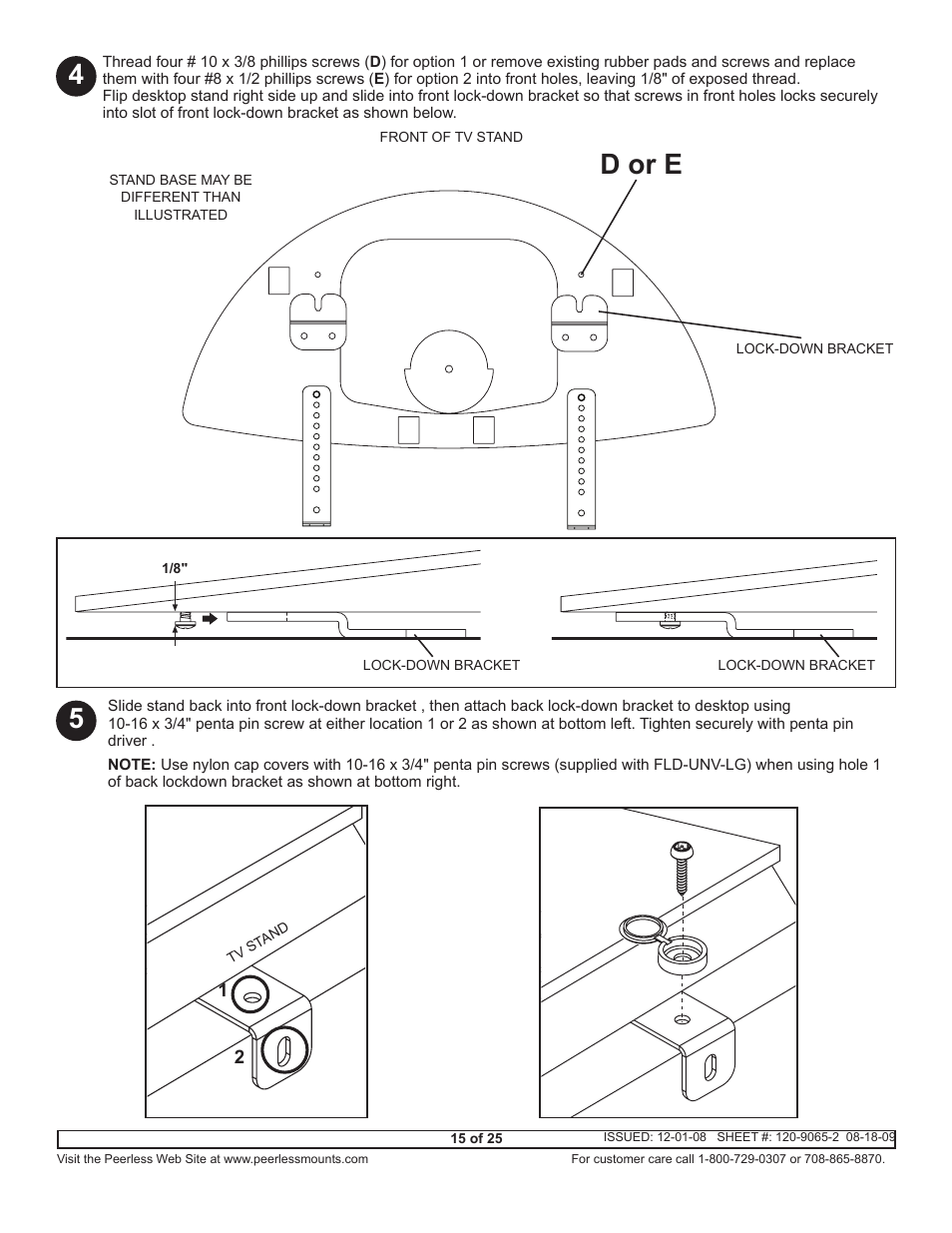 D or e | Peerless-AV ACC942 - Installation User Manual | Page 15 / 25