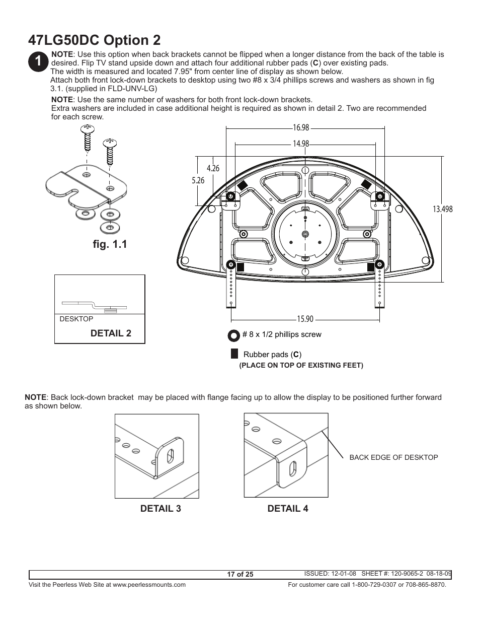 Fig. 1.1 | Peerless-AV ACC942 - Installation User Manual | Page 17 / 25