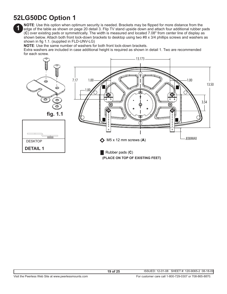 Fig. 1.1 | Peerless-AV ACC942 - Installation User Manual | Page 19 / 25